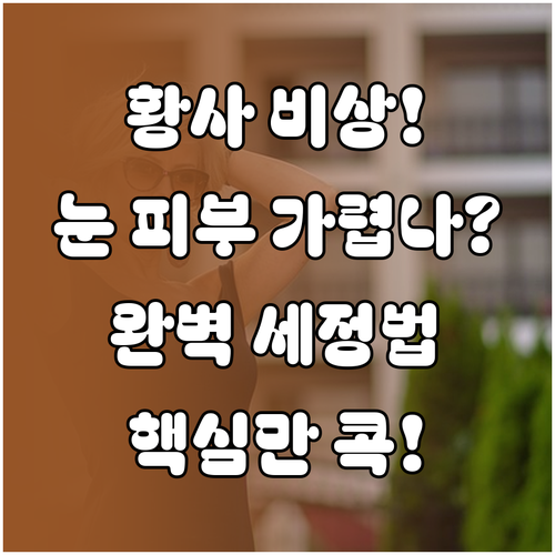 눈과 피부 가려움증 줄이는 황사철 올..