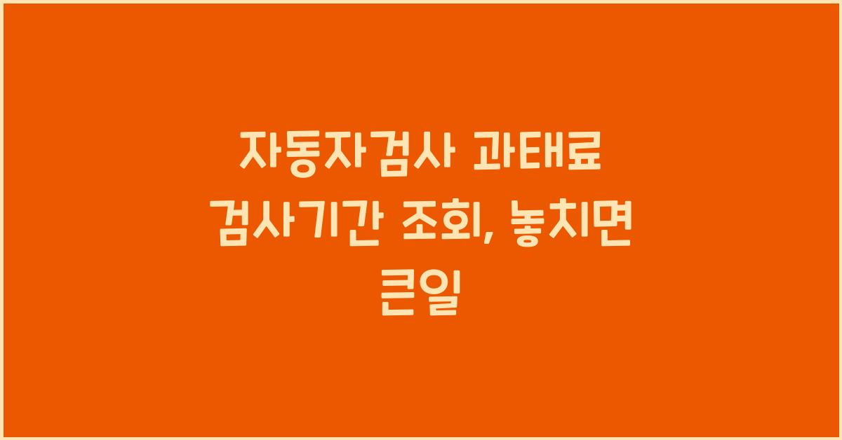 자동자검사 과태료 검사기간 조회