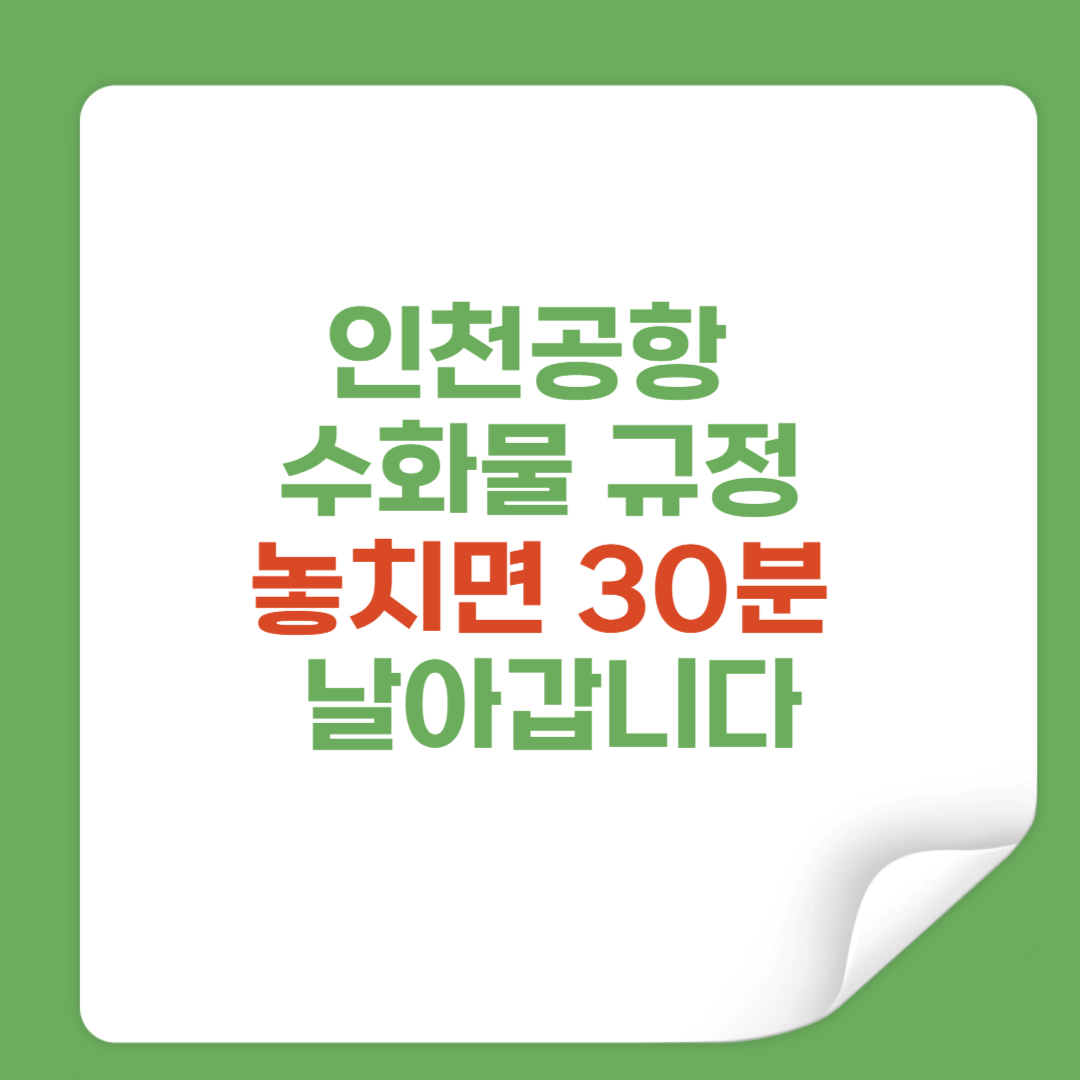 인천공항 수화물 규정|놓치면 시간 30분 날아갑니다 썸네일