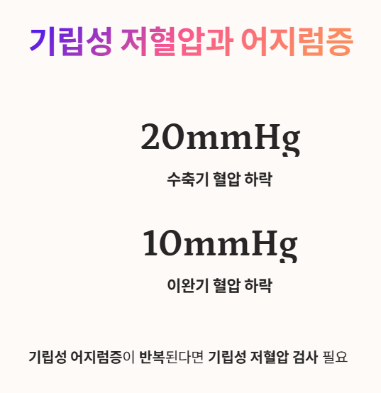 기립성 저혈압과 어지럼증