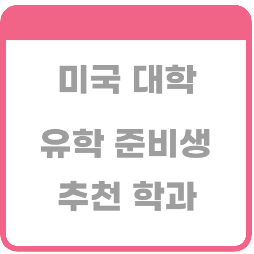 미국 대학 유학 준비생 추천 학과