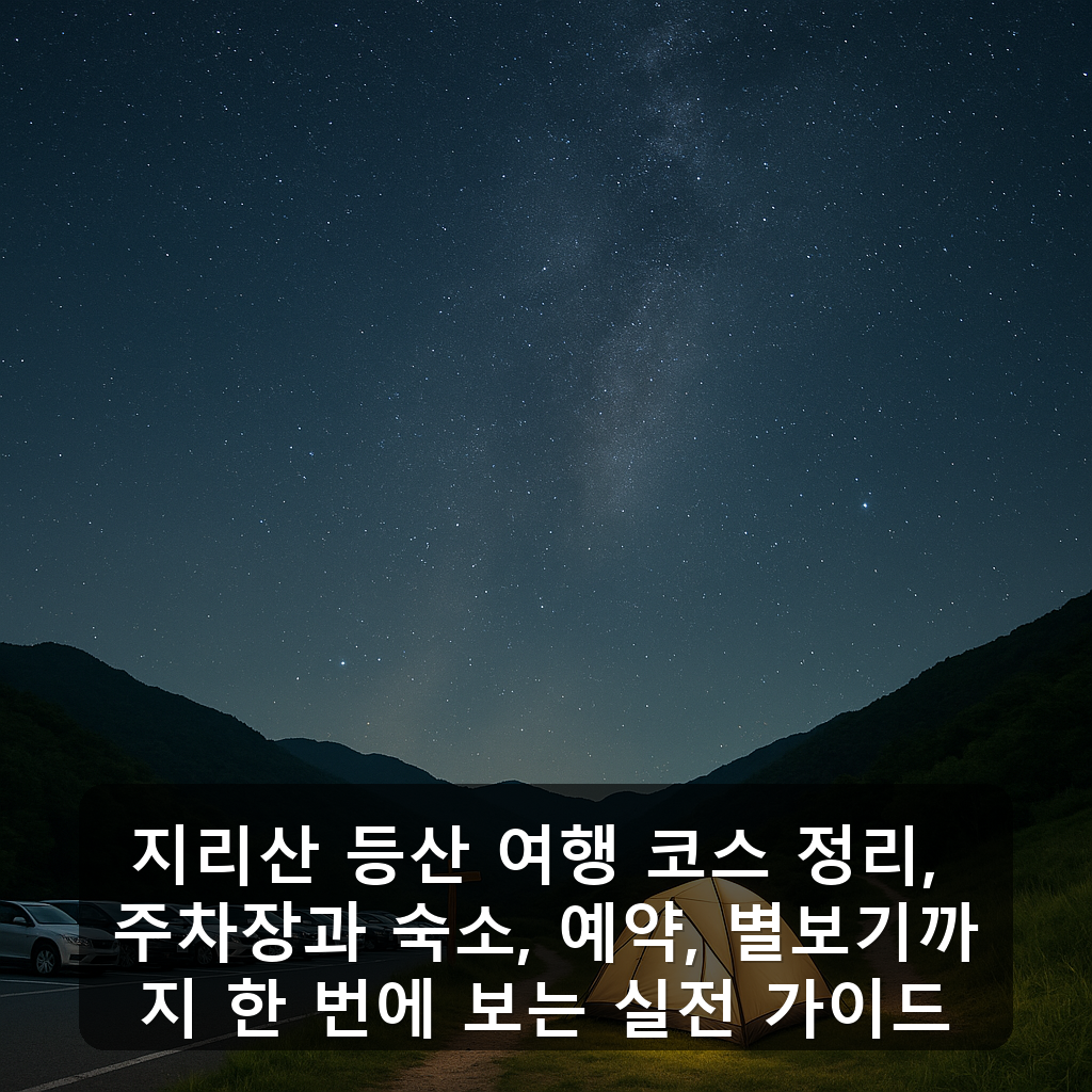 지리산 등산 여행 코스 정리, 주차장과 숙소, 예약, 별보기까지 한 번에 보는 실전 가이드