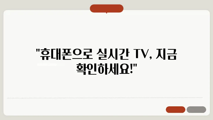 휴대폰으로 tv보기 실시사