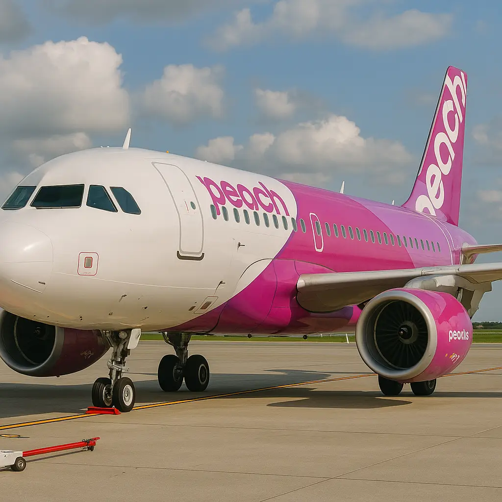 일본 LCC 항공사 피치항공 여객기의 실사 이미지