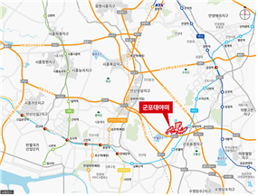 군포대야미 지구 위치도