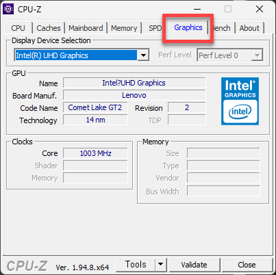 그래픽 탭 들어가기