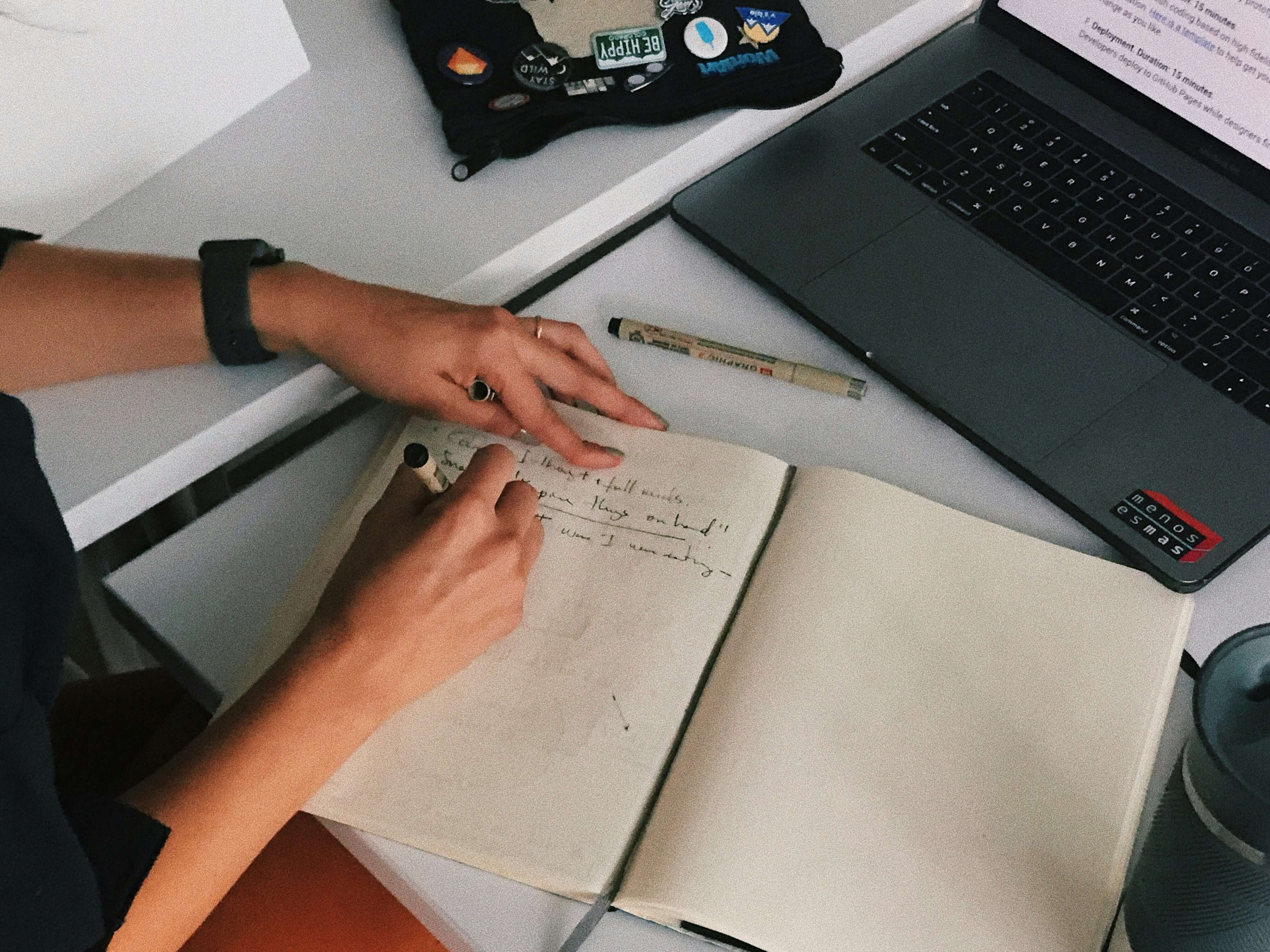 Young entrepreneur writing a business plan