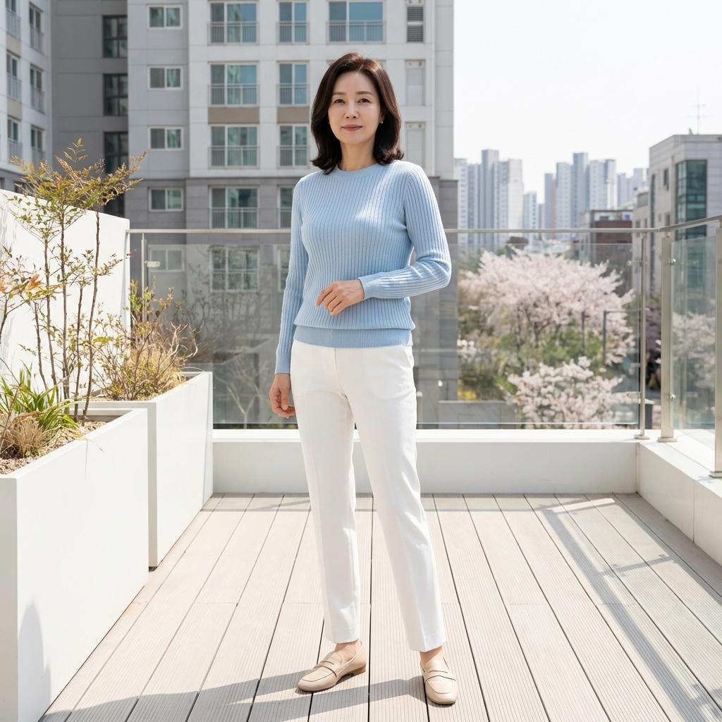 중년 피부톤 보정 효과 의류 원단