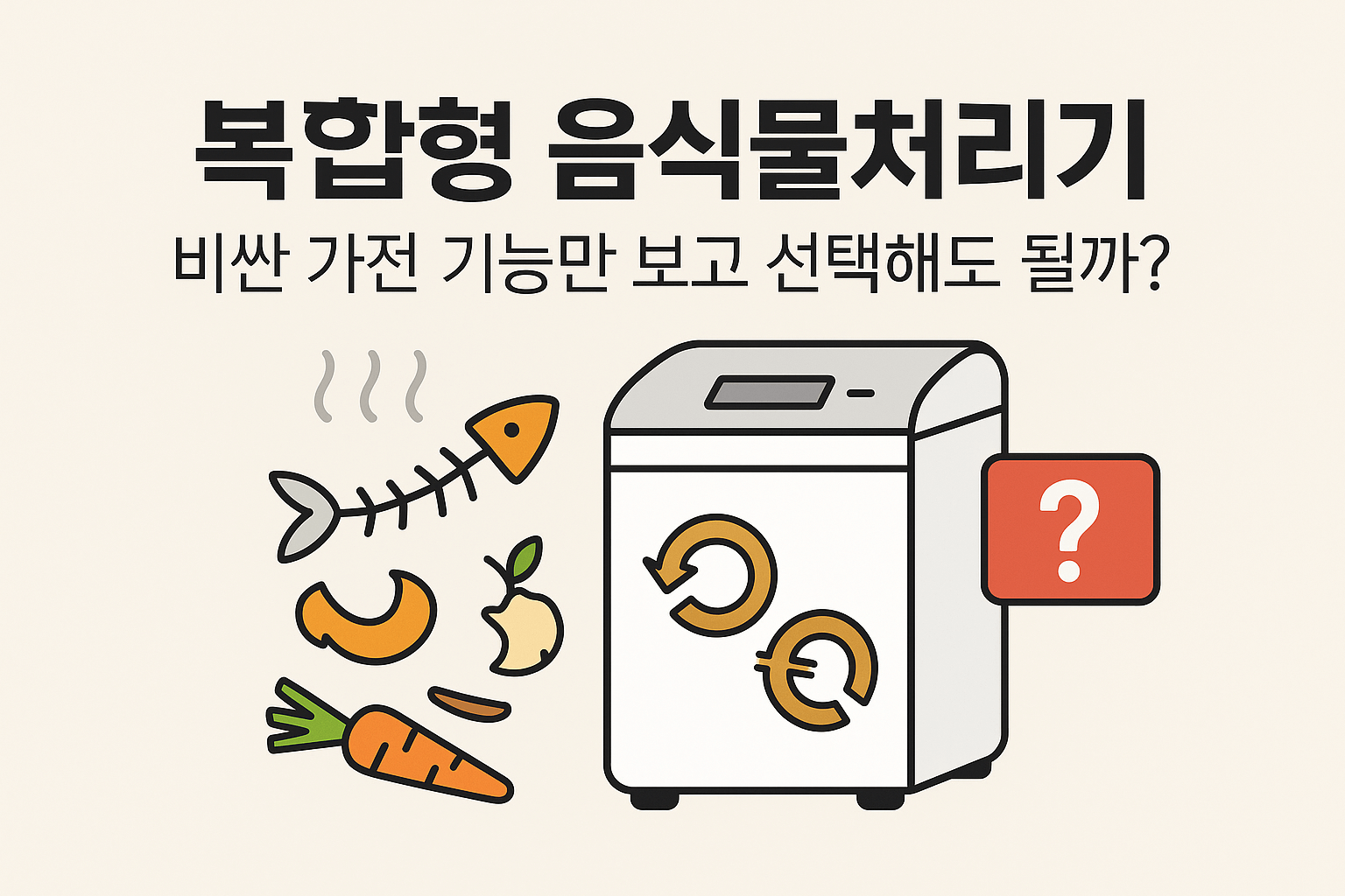 복합형 음식물처리기 제품별 기능 비교 등 구매 전 체크포인트