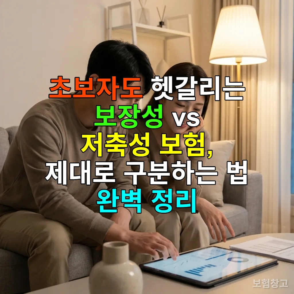 젊은 한국인 부부가 태블릿을 보며 보험 서류를 논의하는 모습