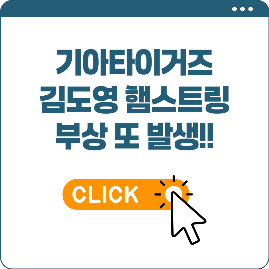 기아타이거즈 김도영 부상