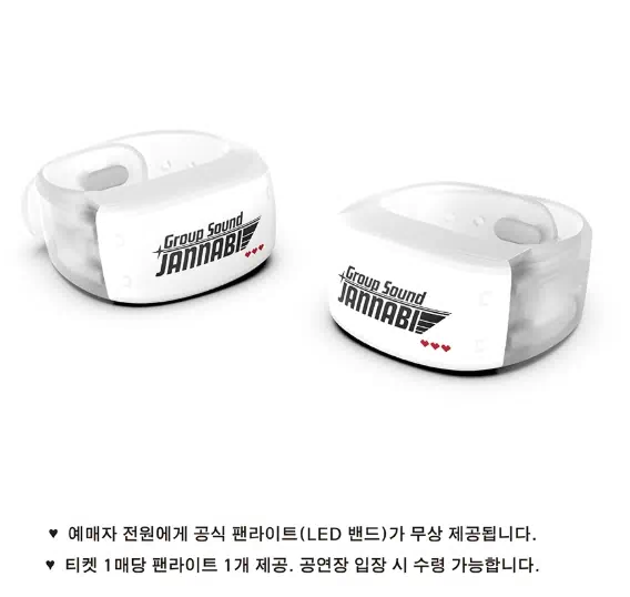 잔나비 콘서트 티켓 예매자 전원에게 무상 증정하는 팬라이트 이미지