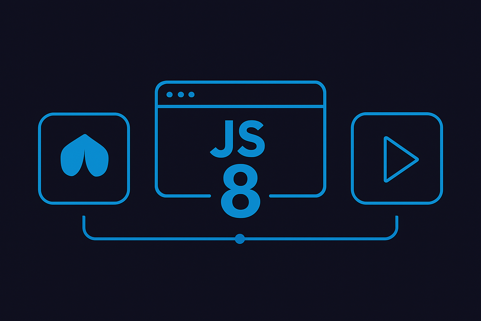 V8 엔진 기반의 두 실행 환경의 구조적 차이를 상징적으로 보여주는 기술 일러스트
