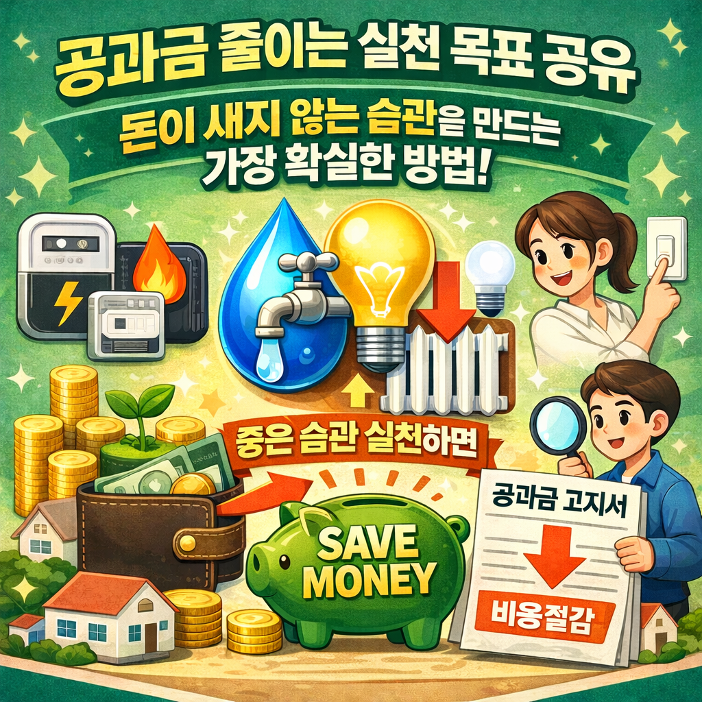 공과금 줄이는 실천 목표 공유-돈이 새지 않는 습관을 만드는 가장 확실한 방법