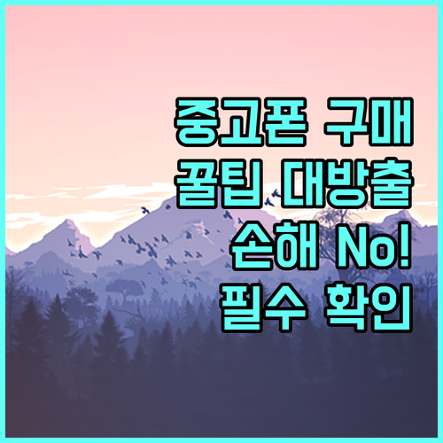 중고폰 구매, 이것만 확인하면 절대 