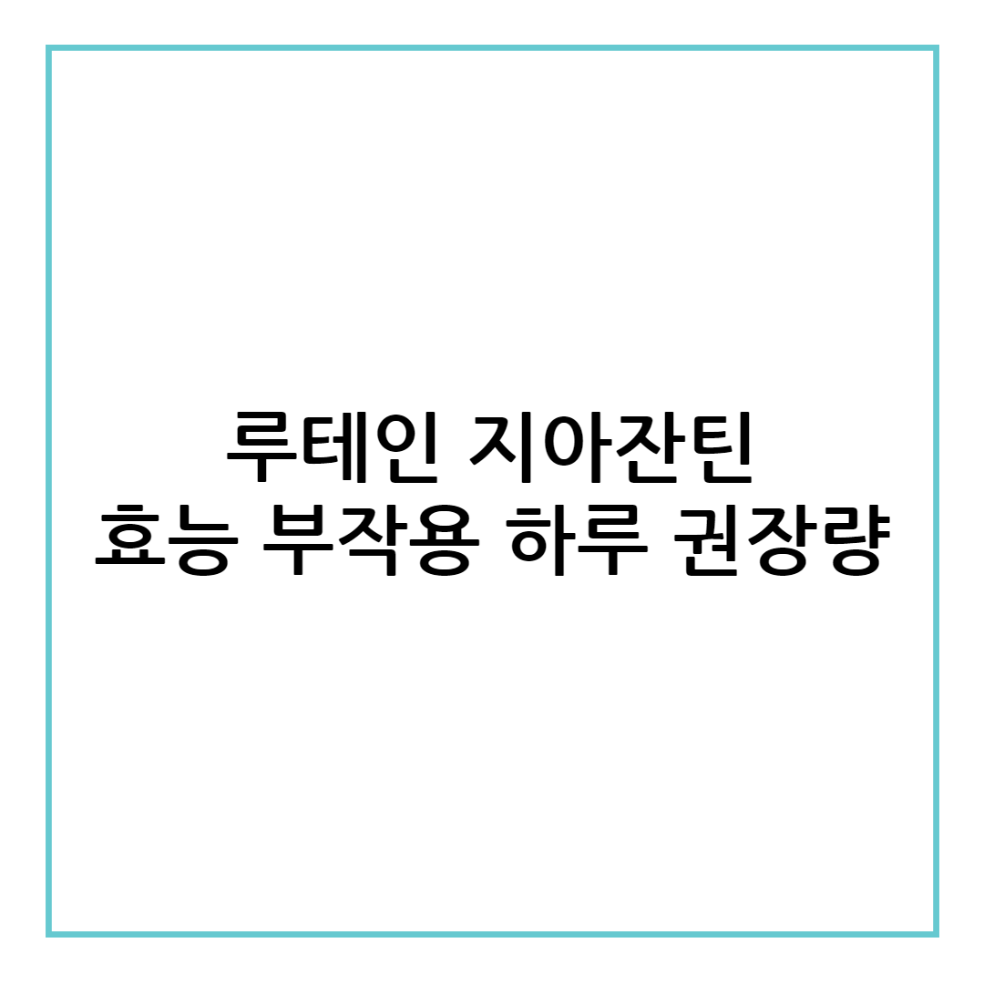 루테인 지아잔틴