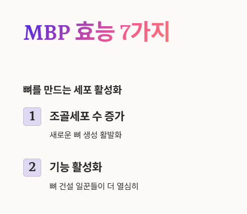 MBP 효능 : 조골세포 활성화