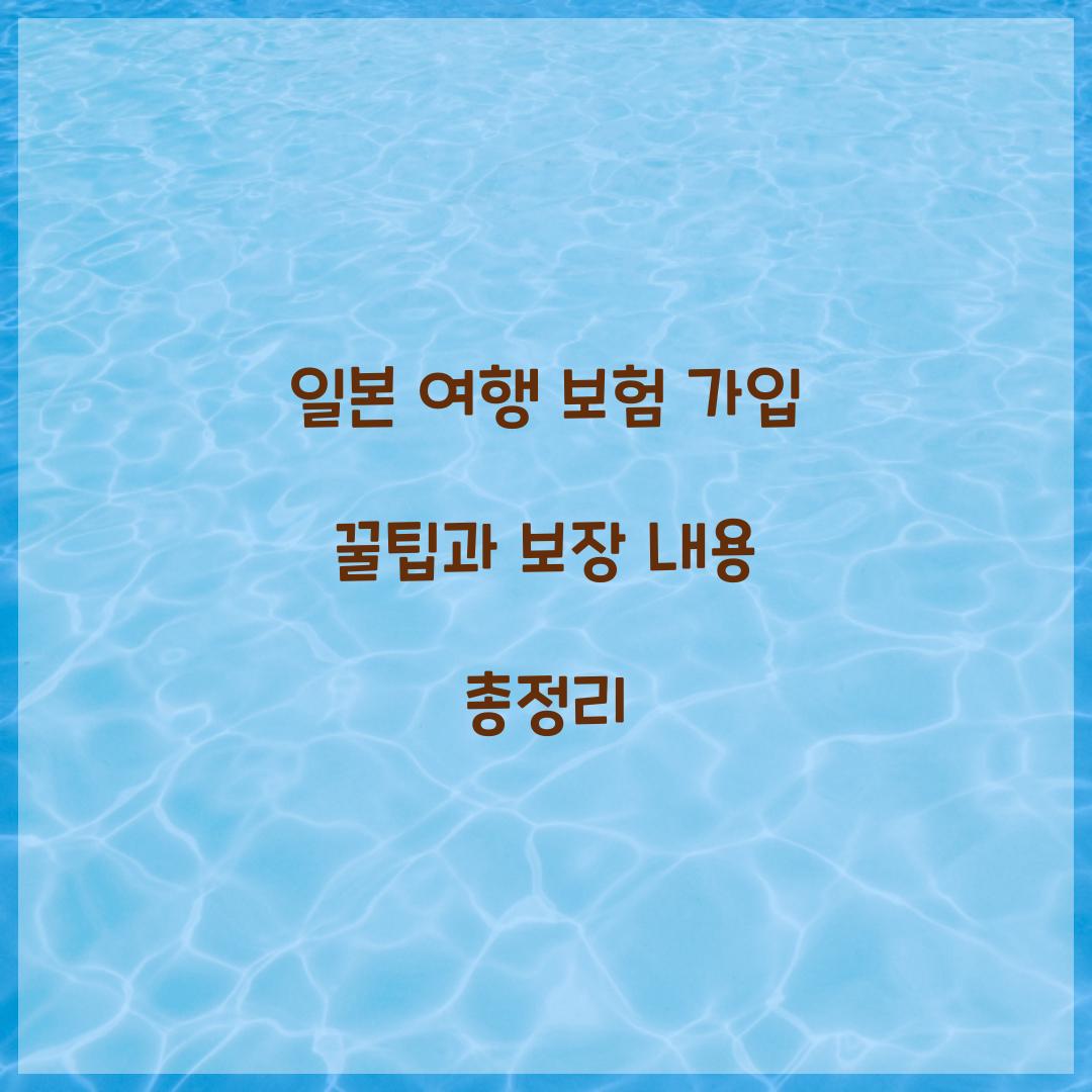 일본 여행 보험