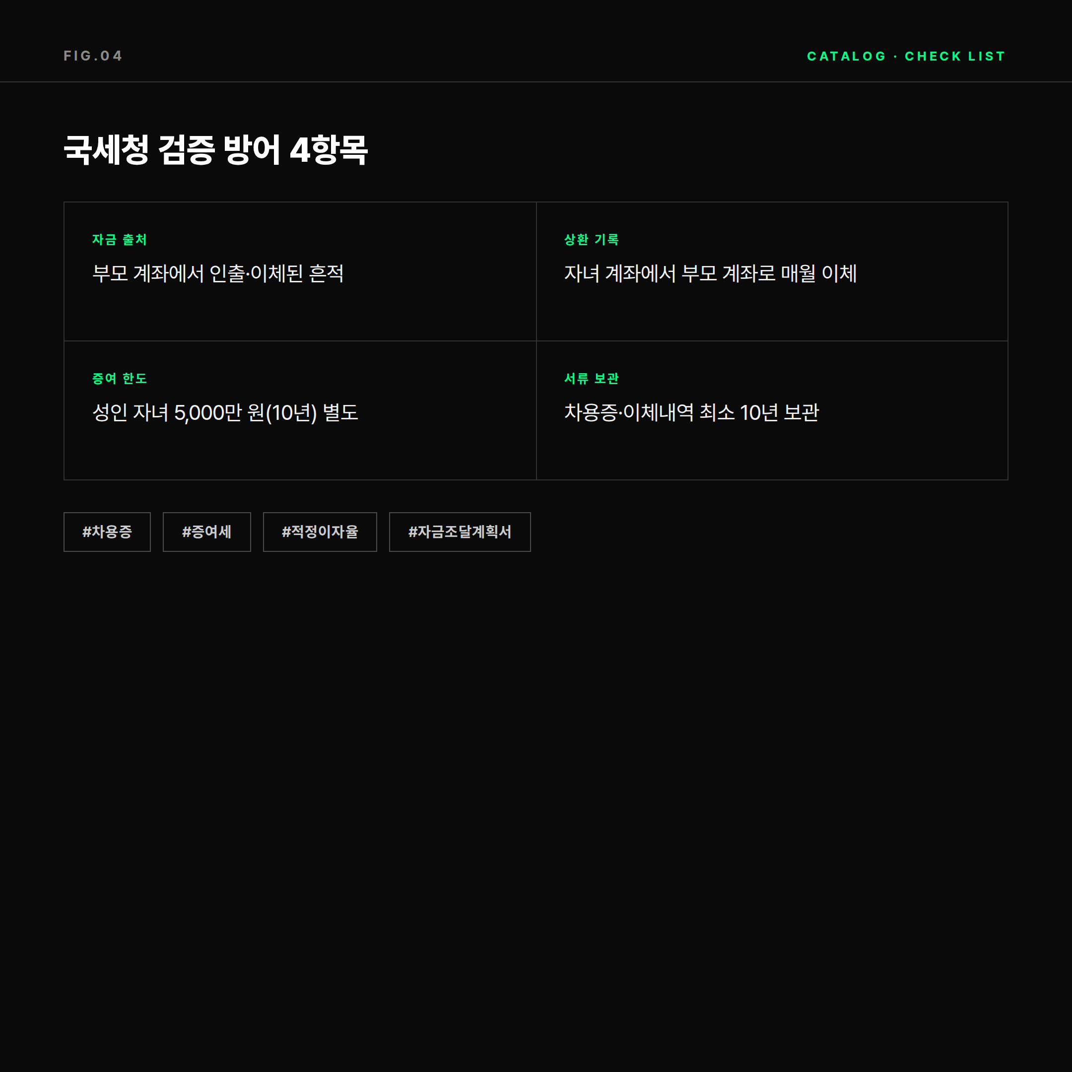 국세청 검증 방어 체크리스트 4항목