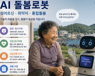 ai가 어르신에게 돌봄을 제공하는 모습