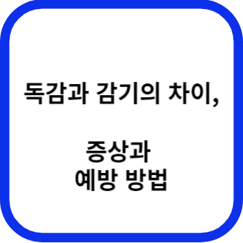 독감과 감기의 차이&#44; 증상과 예방 방법