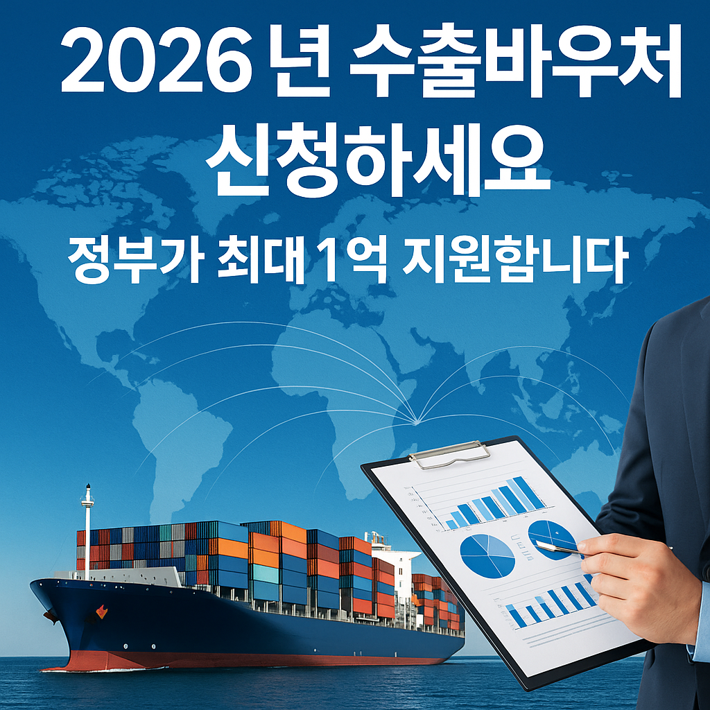 중소기업 필독!!! 2026년 수출 바우처 신청하세요~! 정부가 최대 1억 지원합니다~!!!