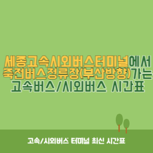 세종고속시외버스터미널에서 죽전버스정류장(부산방향) 가는 고속버스_시외버스 시간표