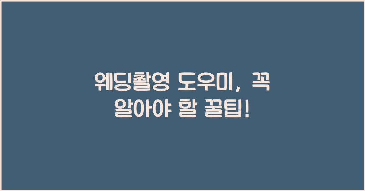 웨딩촬영 도우미