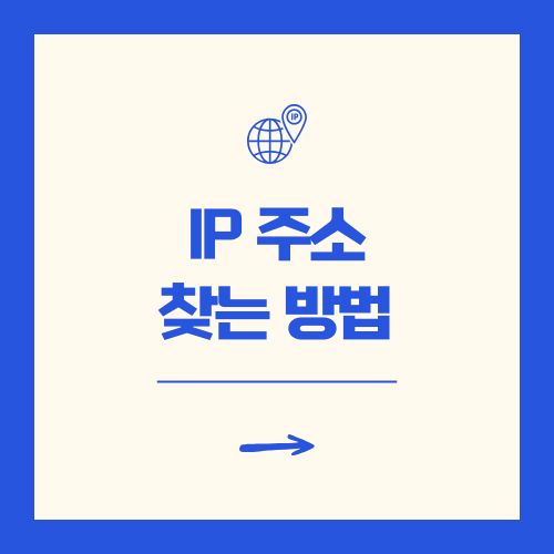 IP 주소 찾는 방법 뜻 확인