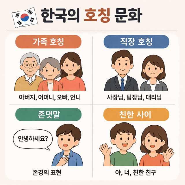한국의 호칭 문화 예제