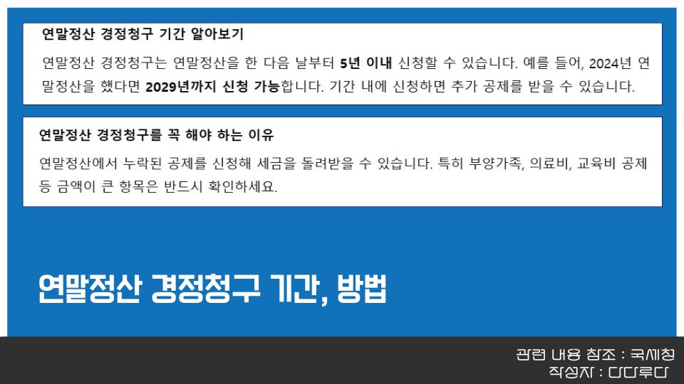 연말정산 경정청구 기간 방법