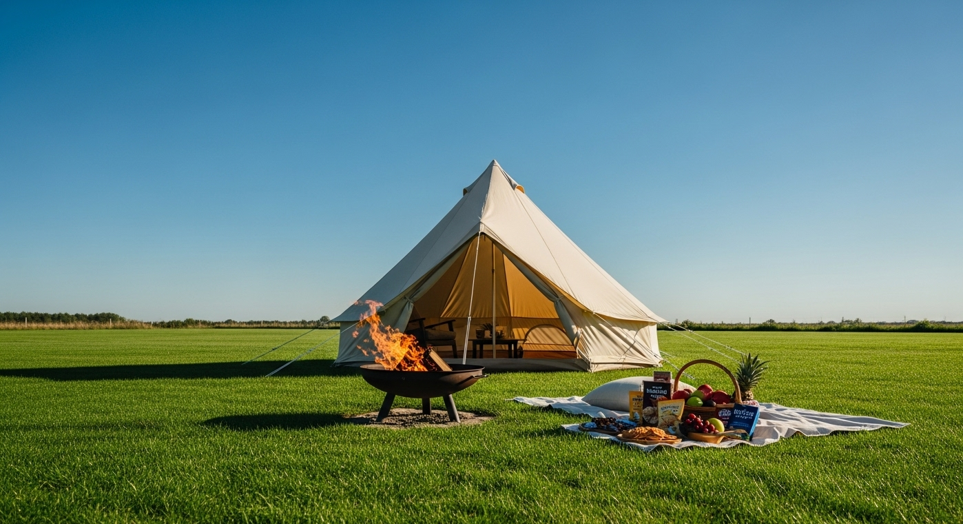 캠핑 간식과 텐트