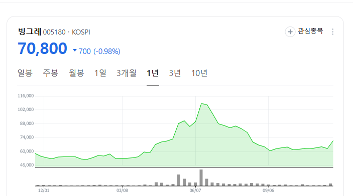 빙그레주가전망