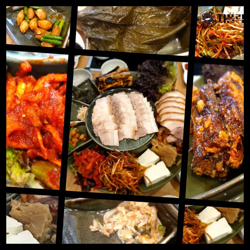 진천-청주왕족발-주차장-반찬