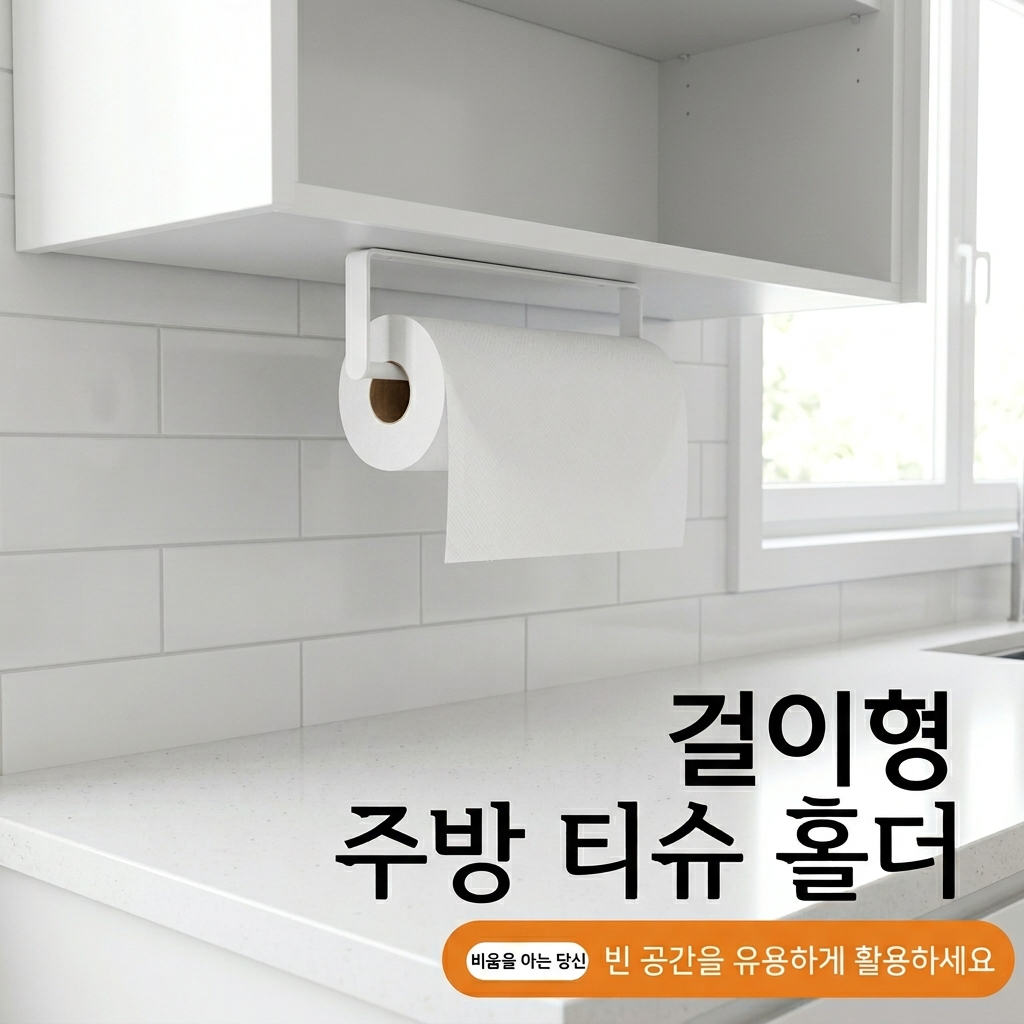 키친타올홀더 방식 비교 상부장 거치식 자석형 부착형