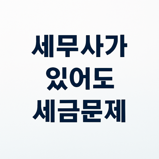 1인 사업자에게 '세무사' 가 있어도 세금 문제가 반복되는 공통 구조