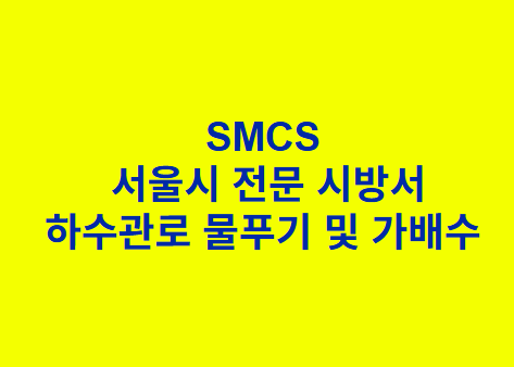 하수관로 물푸기 및 가배수 SMCS 서울시 전문 시방서