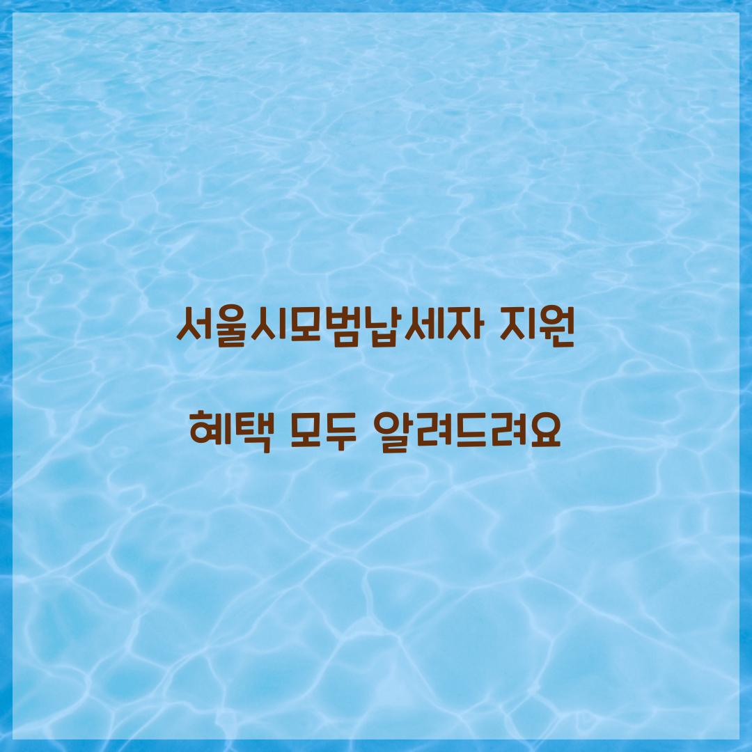 서울시모범납세자