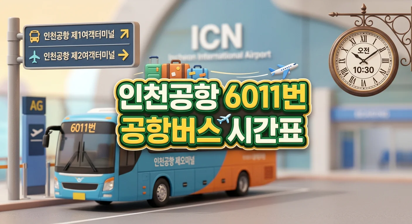인천공항 6011번 공항버스 시간표와 요금 (신촌&middot;연세대&middot;노원 방면)