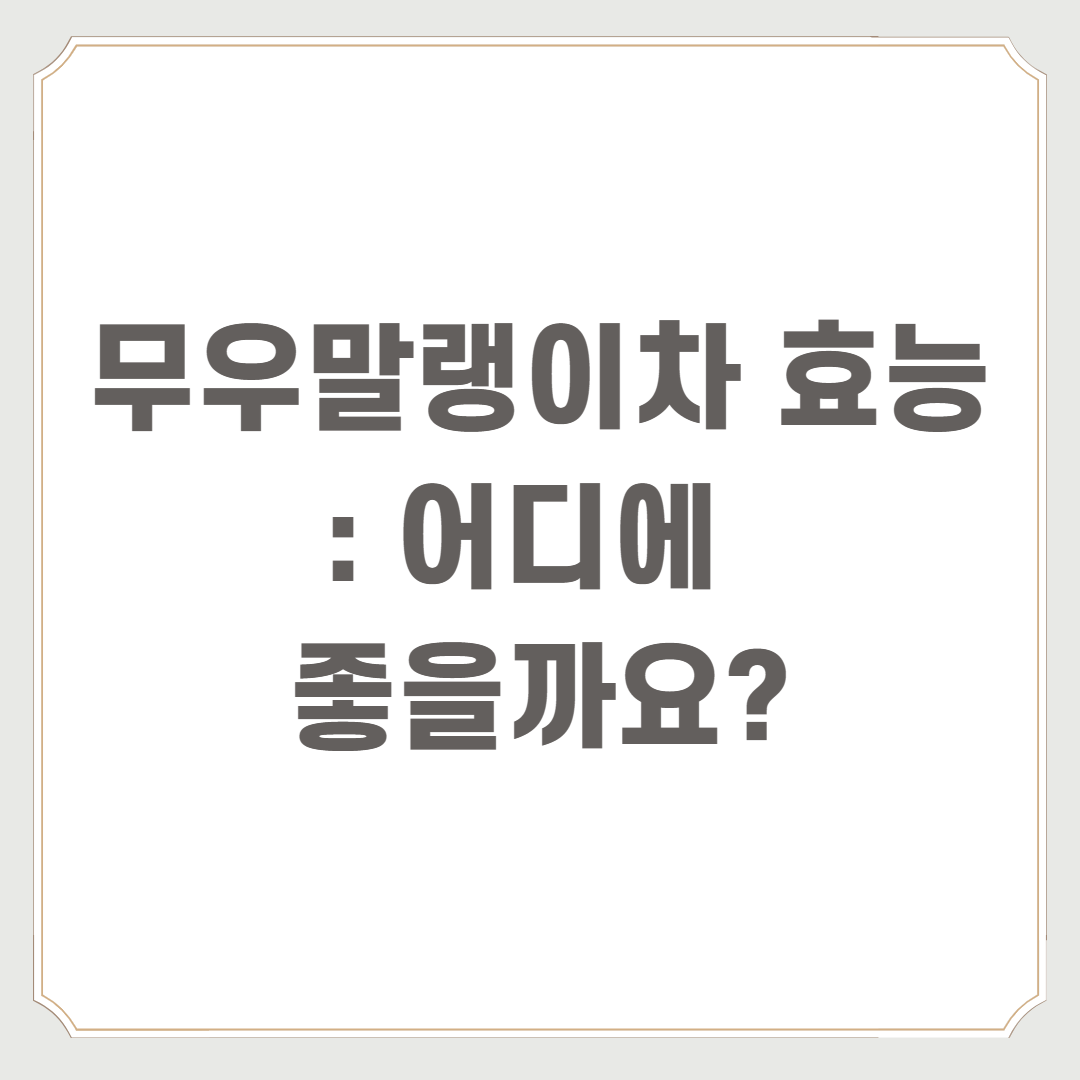 무우말랭이차 효능