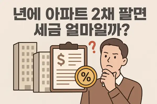 1년에 아파트 2채 팔면 세금 얼마일까?