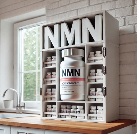 NMN이 진열장에 가득 놓여 있는 모습