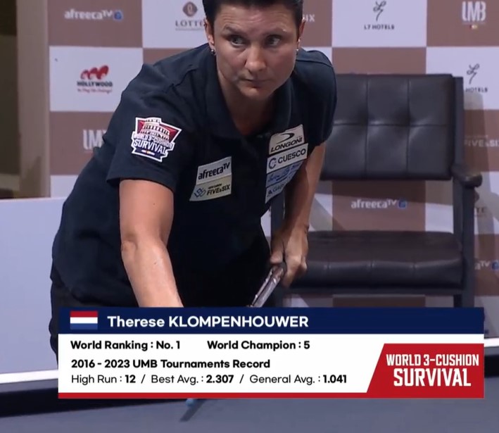 2023 세계 여자 3쿠션 서바이벌 결승전 - 테레사 클롬펜하우어 당구선수