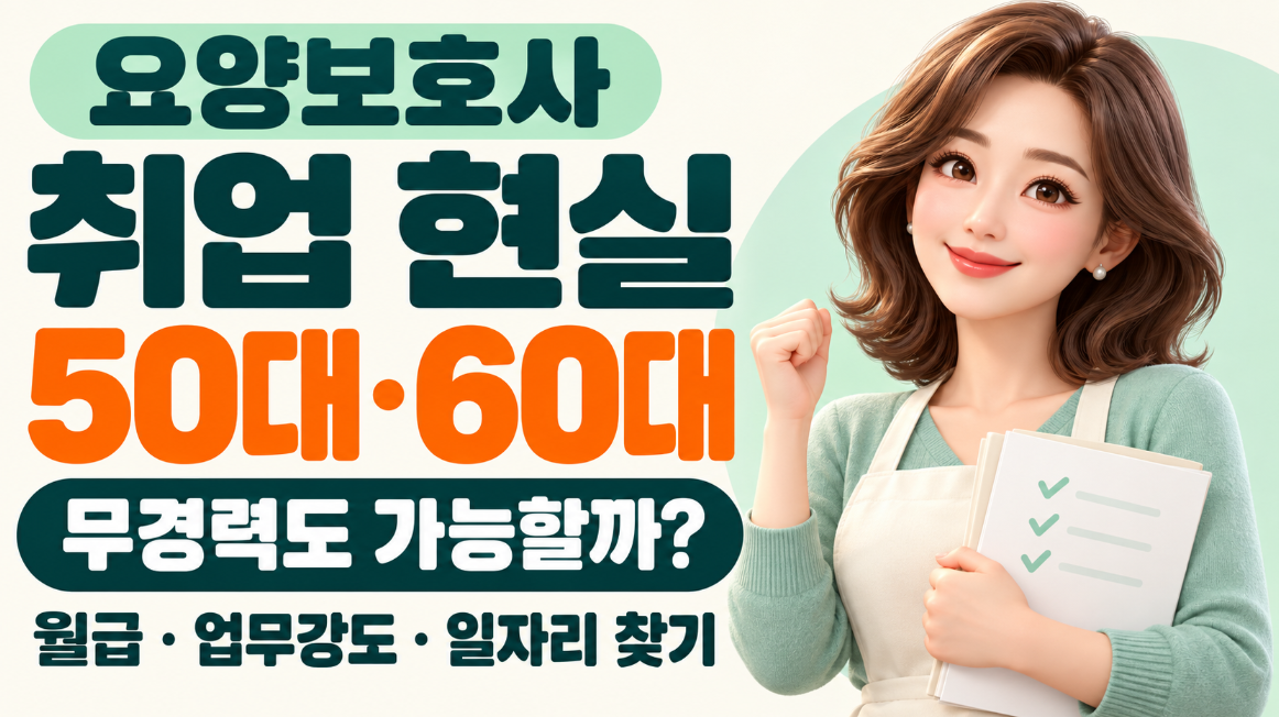 요양보호사 자격증 취득 후 취업 현실｜50대&middot;60대 무경력 취업 가능할까? 월급&middot;업무강도&middot;일자리 찾는 법