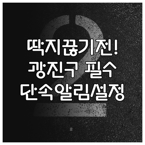 광진구 운전자 필수 주정차단속알림 서..