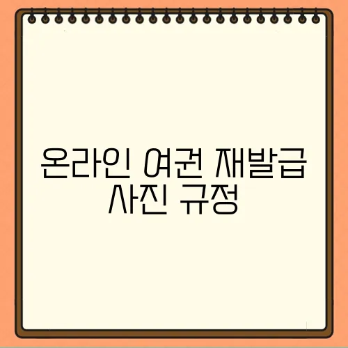 온라인 여권 재발급 사진 규정
