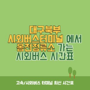 대구북부시외버스터미널에서 옹천정류소 가는 시외버스 시간표 최신정보