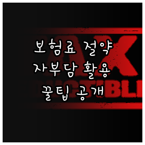 내 차 보험료 낮추는 비법: 자기부담