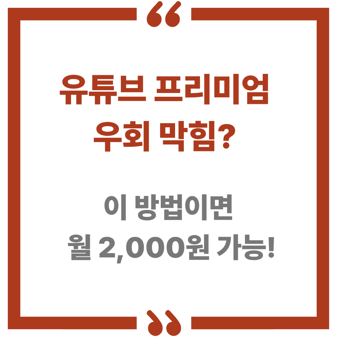 유튜브 프리미엄 우회 막힘 해결법 썸네일