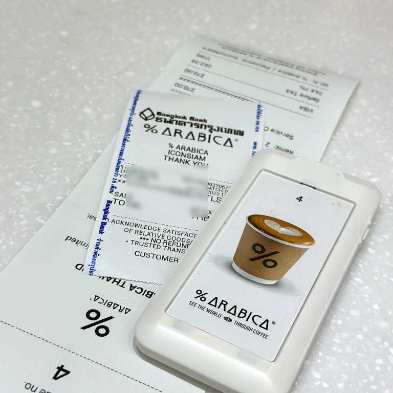 퍼센트 아라비아카 커피 영수증